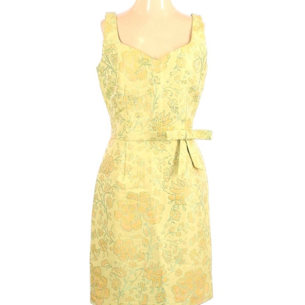 DAVID MEISTER size 2 chartreuse green embroidered dress in excellent condition - Picture 1 of 8